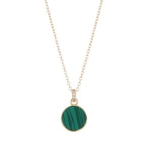 ARGENTO VIVO STERLING SILVER gold plated green Pave Circle Pendant